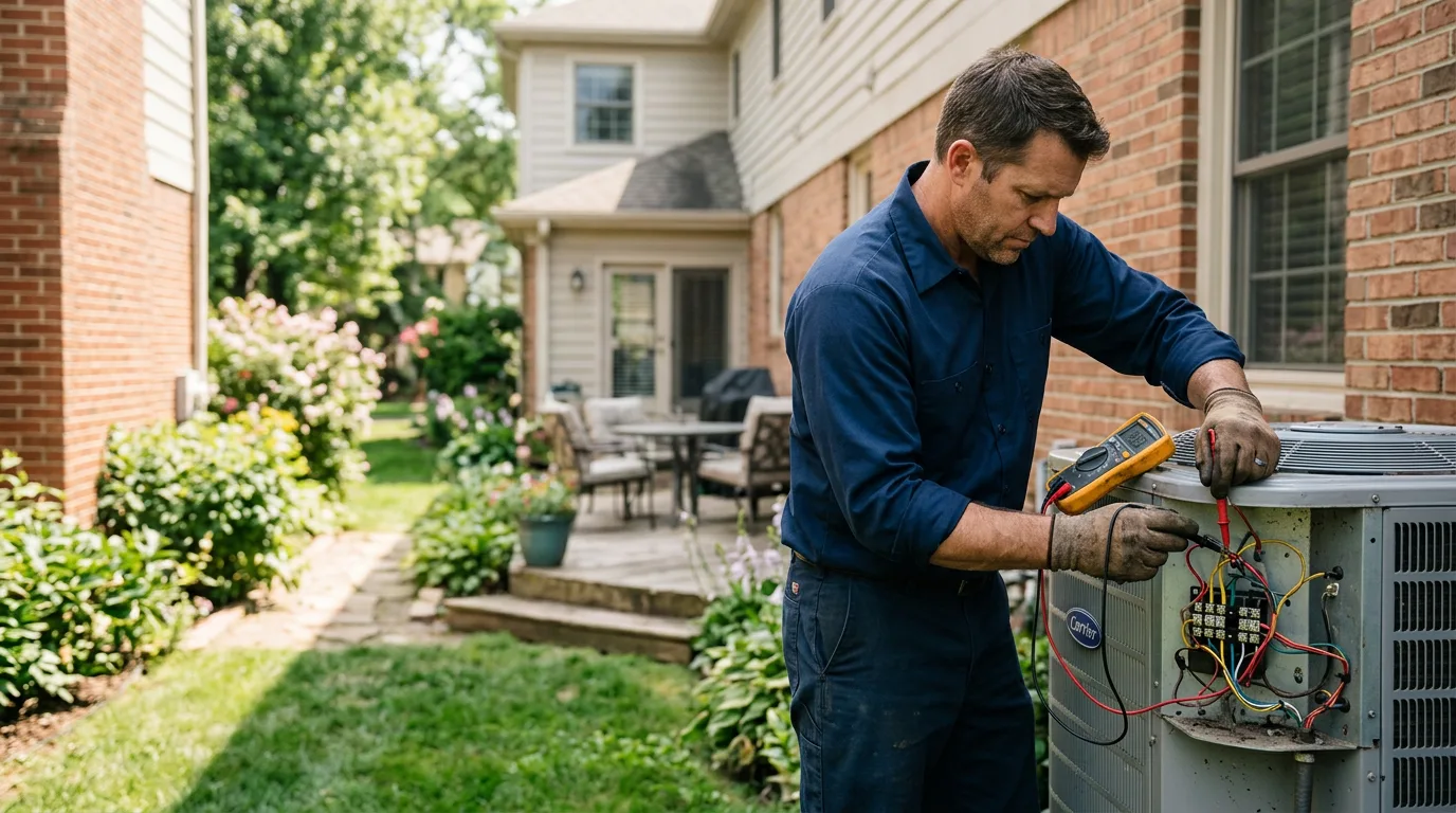 HVAC technician working near West Valley, NY